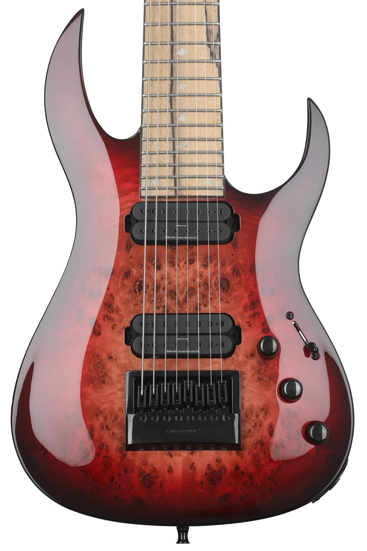 BC Rich Shredzilla Prophecy 8 Archtop - Guitarra Eléctrica de 8 Cuerdas con EverTune, Lava Burst SZA824ETLB