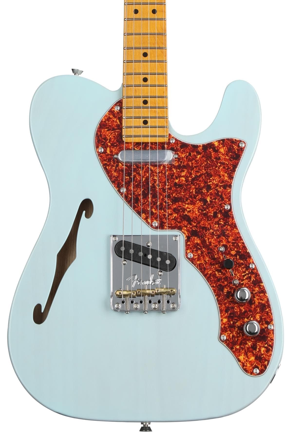 Fender American Professional II 171022726 Telecaster Thinline Guitarra Eléctrica - Daphne Blue Transparente con Diapasón de Arce, Cuerpo Semihueco, Profesional, Maple Fingerboard