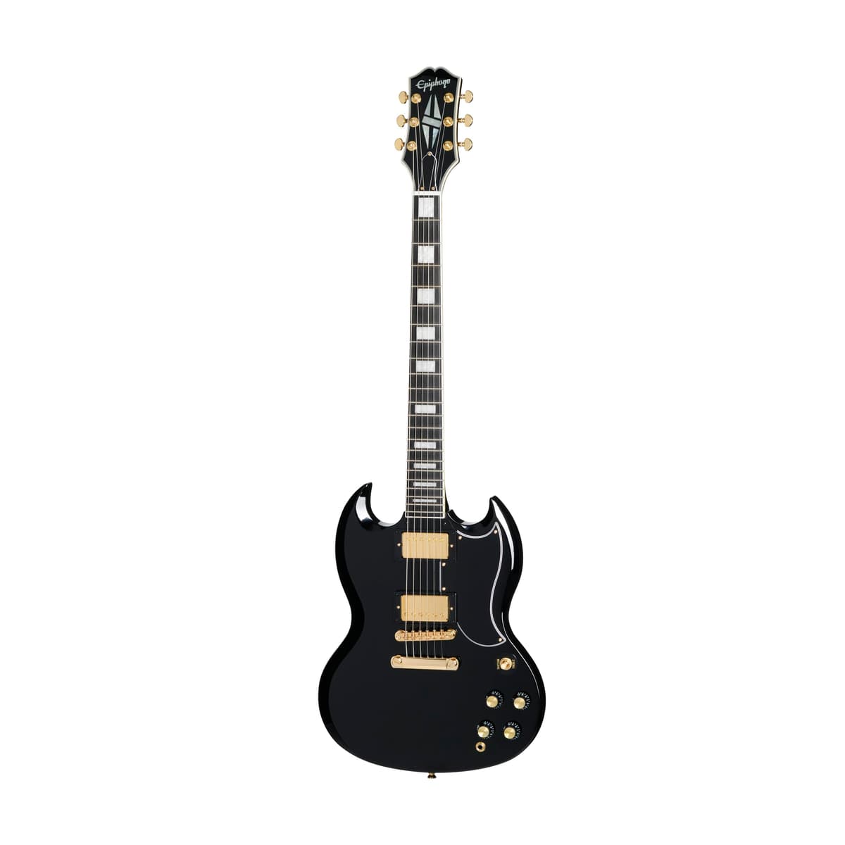 Epiphone Inspired by Gibson SG Custom EIGSGCEBGH1 Guitarra Eléctrica Ebony con Herrajes Dorados y Funda