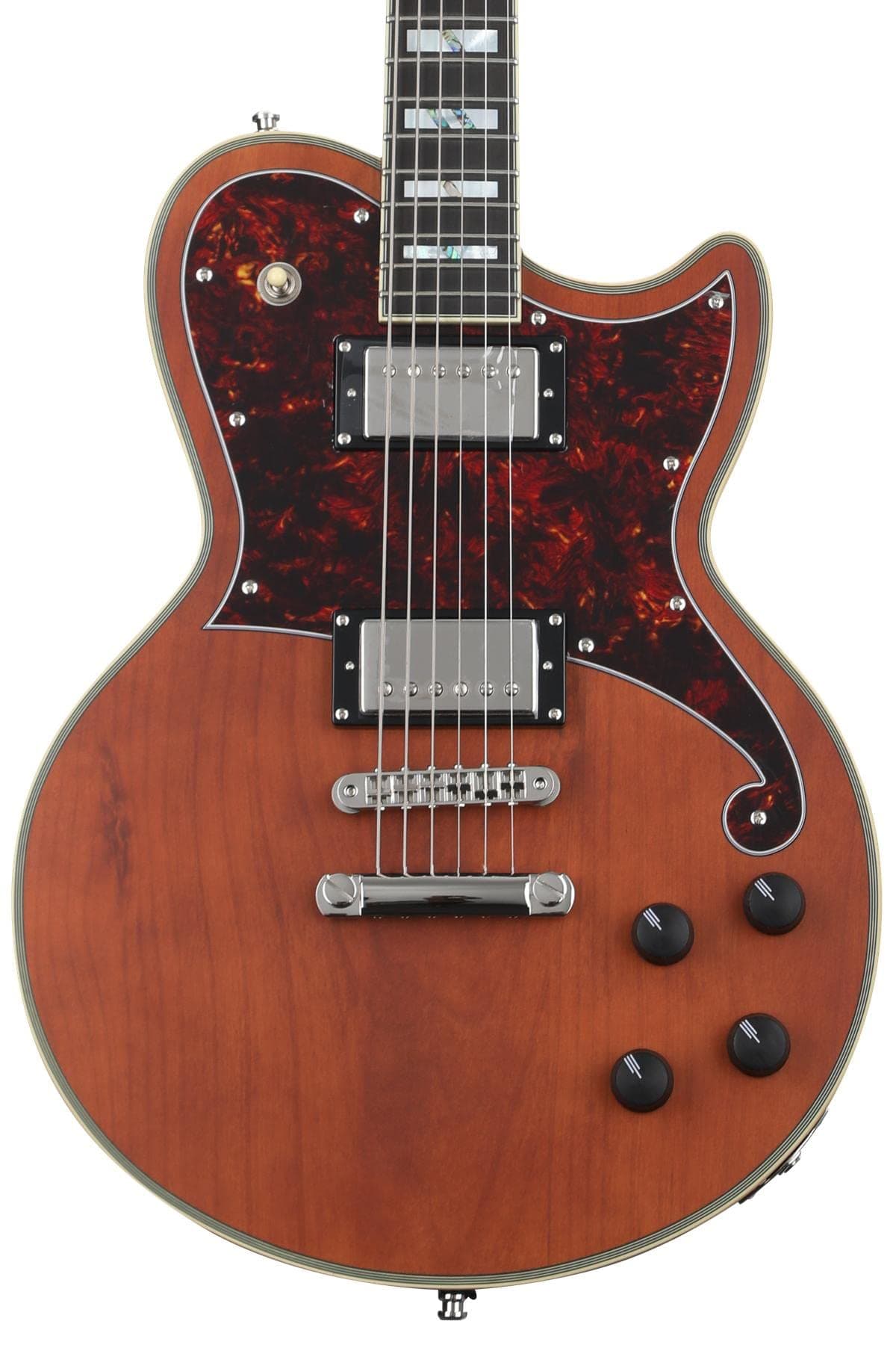 D'Angelico Deluxe Atlantic Baritone - Guitarra Eléctrica Barítono, Satin Walnut, DADBATLMWLNS