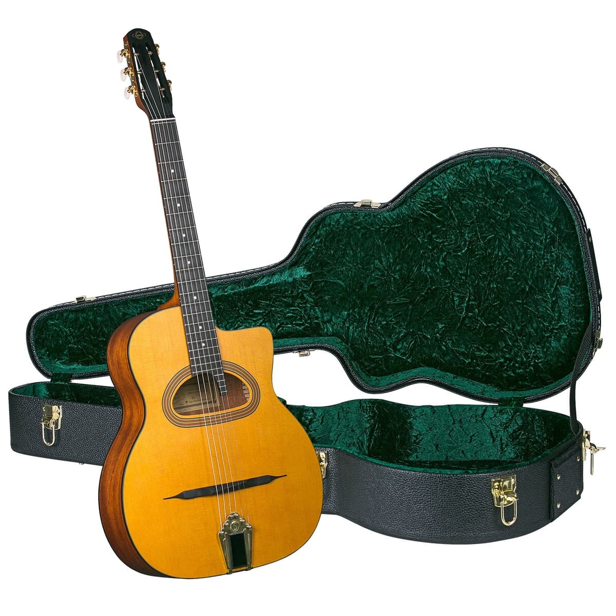 Gitane Cigano GJ-15BUN1 Guitarra Gypsy Jazz Grande Bouche con Estuche Rígido, acústica estilo manouche, modelo GJ-15