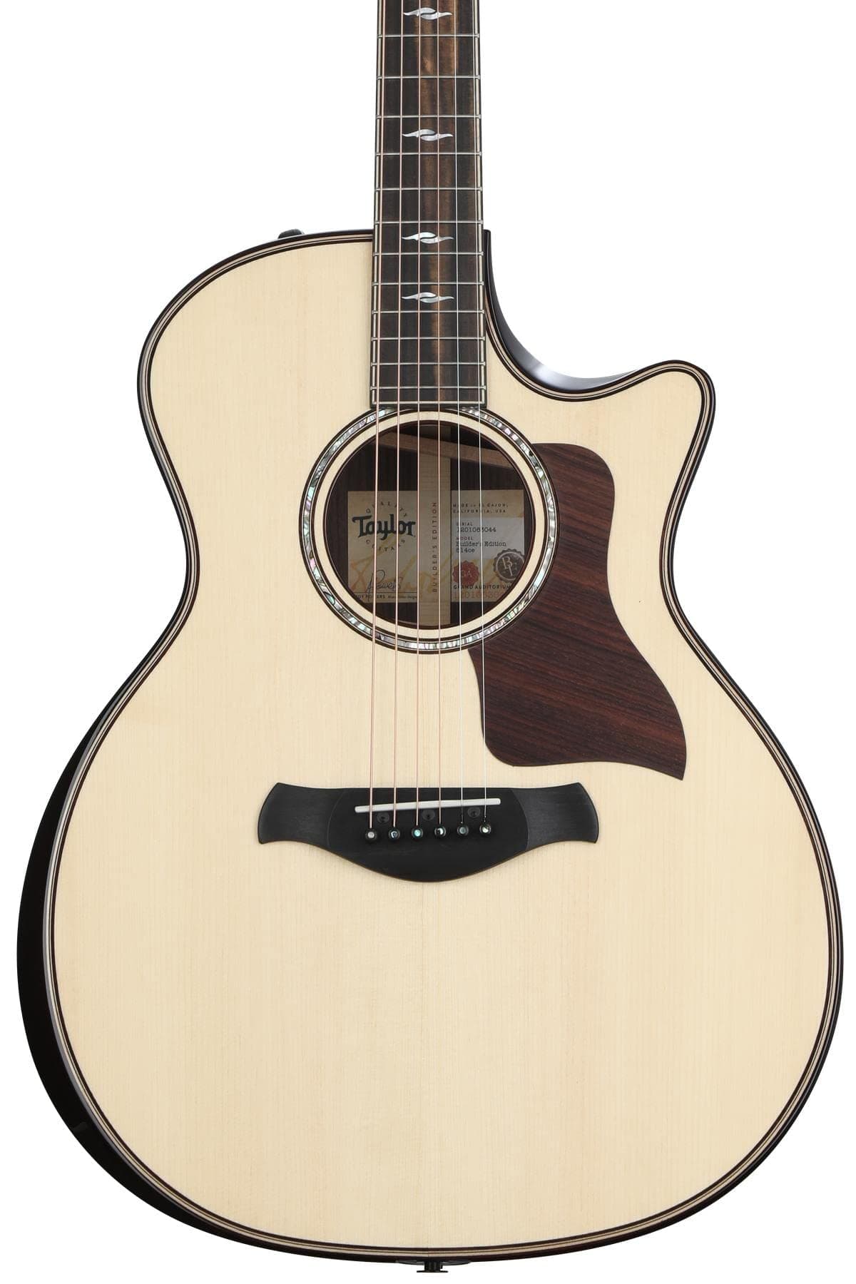 Taylor 814ce Builder's Edition Guitarra Electroacústica - Natural Gloss, cuerdas de acero, cutaway, premium, profesional A804002611001490260