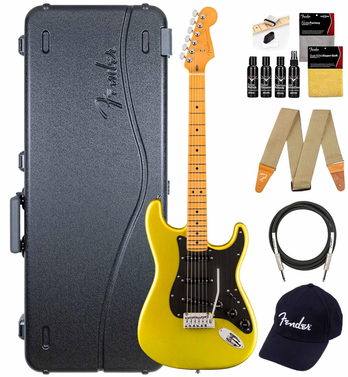 Fender American Ultra II Stratocaster - Solar Flare, Guitarra Eléctrica Premium, Estuche, Correa, Cable, Gorro y Kit de Limpieza 119142733