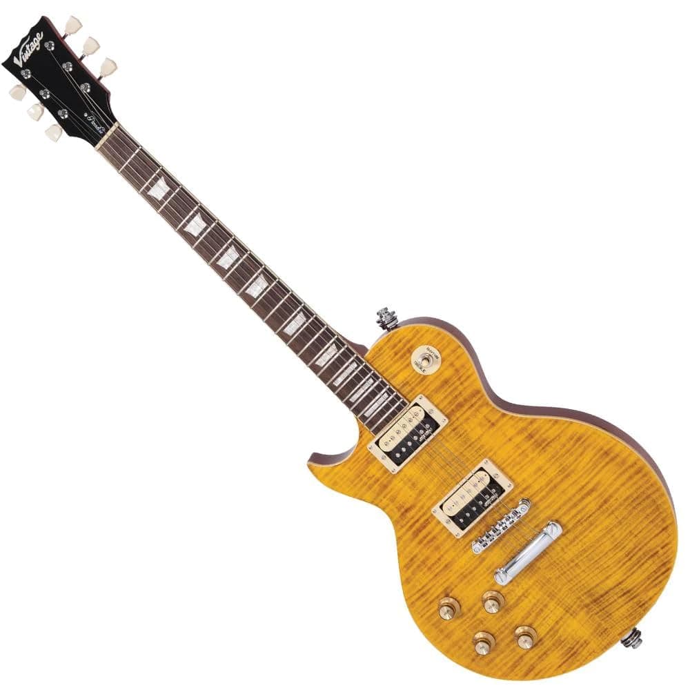 Vintage Reissue LV100AFD Guitarra Eléctrica Zurda Flamed Amber Paradise AFD Left-Handed