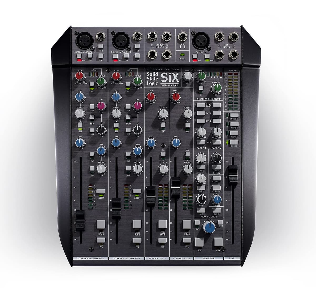 Solid State Logic Six SSL0097 consola de mezcla analógica compacta de 6 canales para estudio y podcast profesional