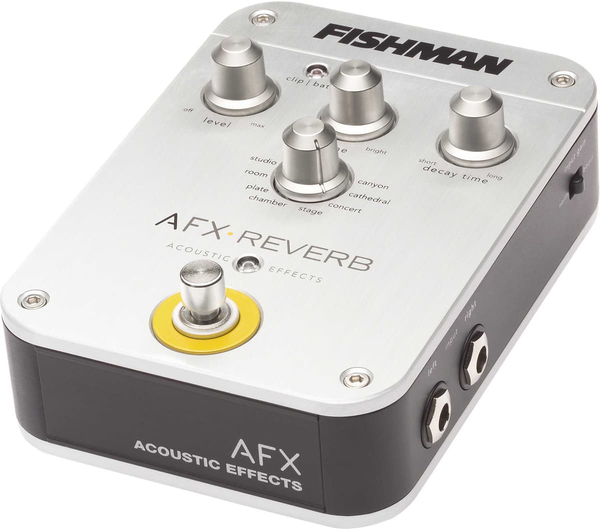 Fishman AFX PRO-AFX-RV1 Pedal de Reverb Acústica para Guitarra, Efectos, True Bypass, Estéreo