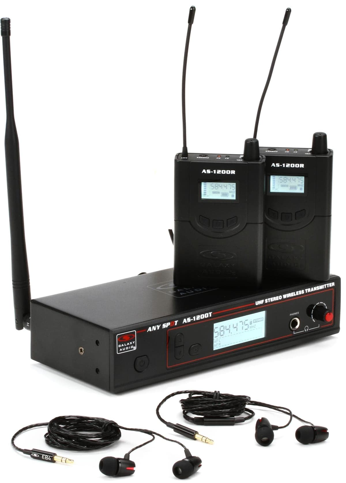 Galaxy Audio AS-1200-2D Sistema de Monitoreo In-Ear Inalámbrico Banda D profesional para escenario y estudio