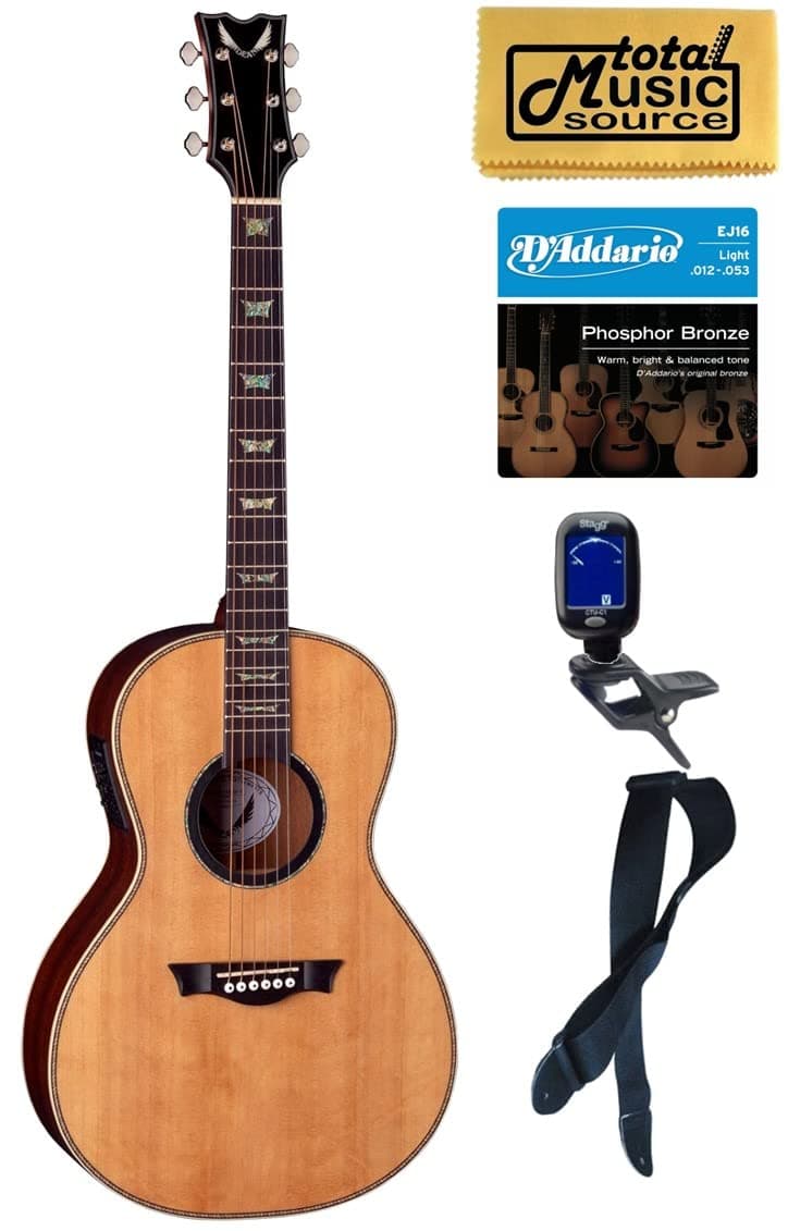 Generic Dean St Augustine Elite Parlor A/E - Tapa Maciza, Pack/Bundle, Guitarra Parlor Electroacústica, Incluye Accesorios SA ELITE E PARLOR PACK
