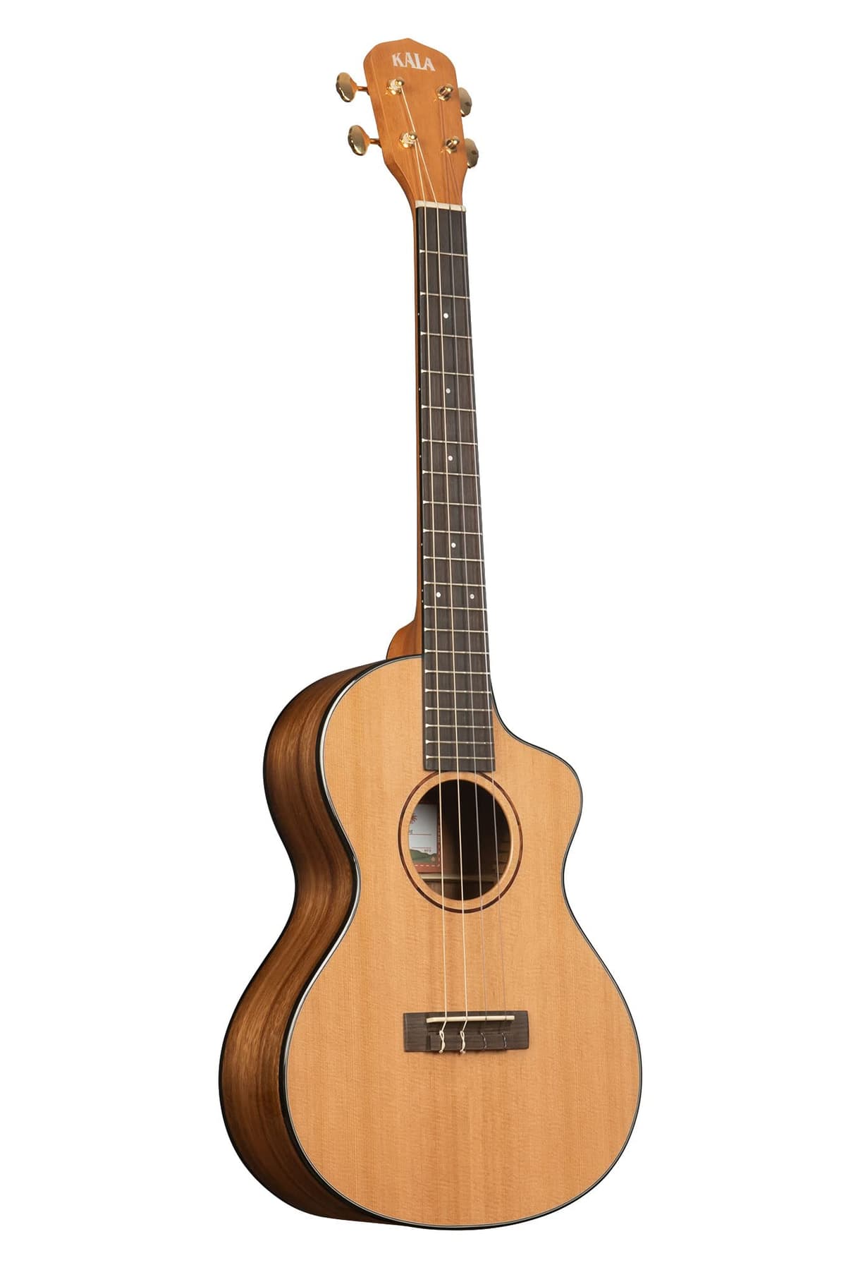 Kala Metropolitan KA-CTRG-B-W-BAG, ukelele barítono de 4 cuerdas para diestros, natural, con funda