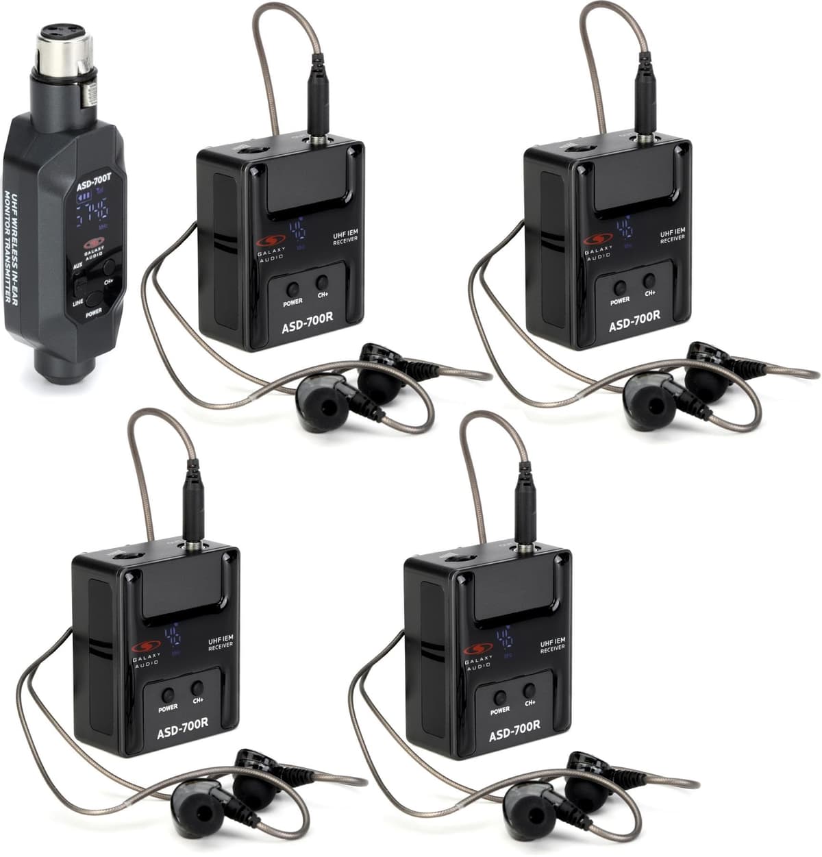 Galaxy Audio ASD-700 Sistema de Monitoreo In-Ear Inalámbrico Digital UHF - Paquete de Banda, B6 ASD-700-4B6