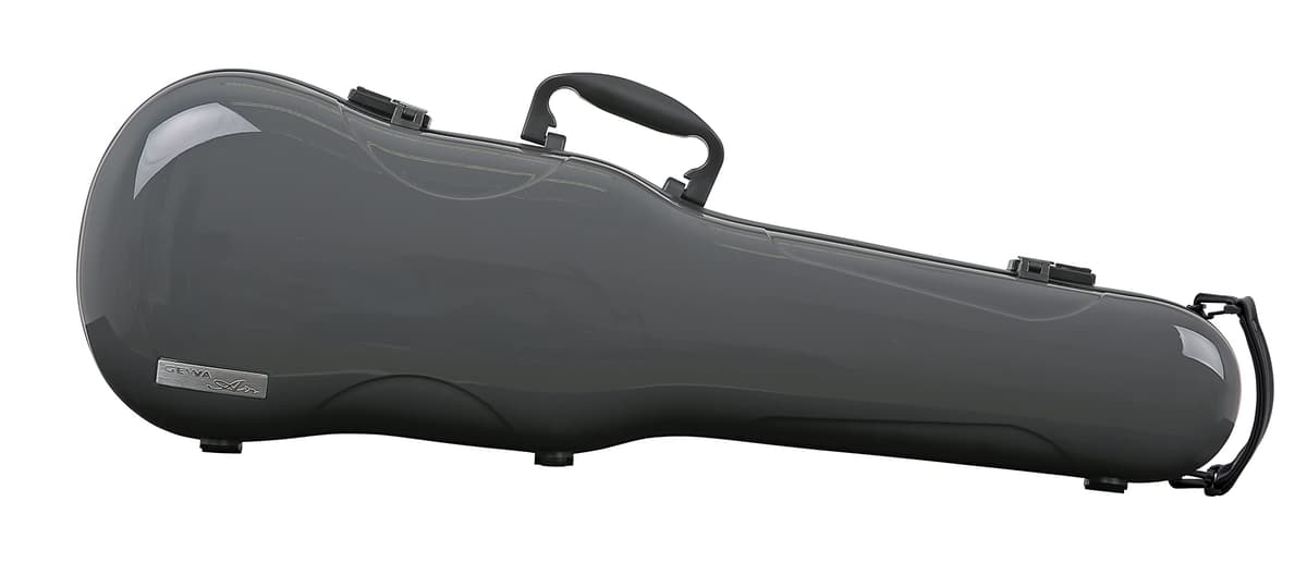 Gewa Air 1.7 303220003 Estuche rígido de forma para violín, gris brillante, con asa lateral, Fabricado en Alemania