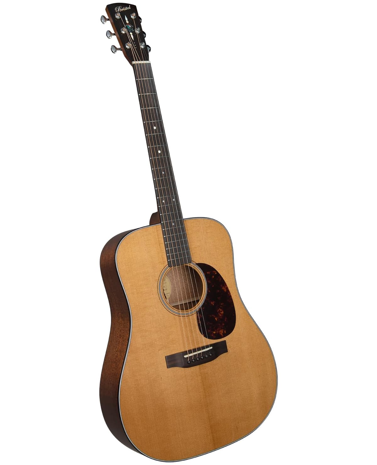Bristol BD-216E Guitarra Electroacústica Dreadnought de 6 Cuerdas, Cuerpo de Madera, Pastilla Integrada, Tono Profesional, de Saga Musical Instruments