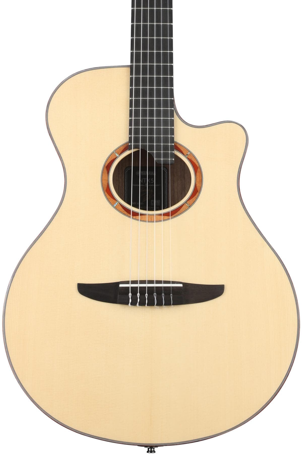 Yamaha NTX5 NT Guitarra Clásica Electroacústica Cutaway de Cuerdas de Nylon con Funda Reforzada, Natural