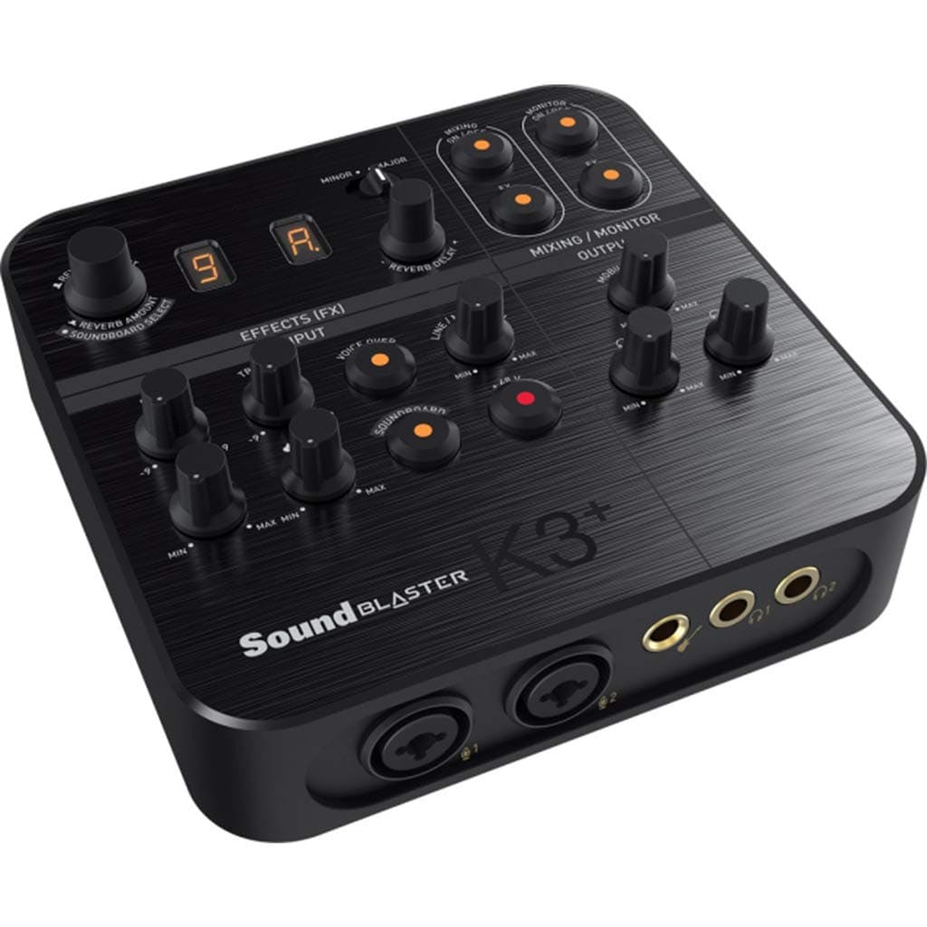 Creative Sound Blaster K3+ 34674_O - Tarjeta de Sonido USB para Streaming y Grabación - Mezcladora con Efectos de Sonido - 70SB172000001