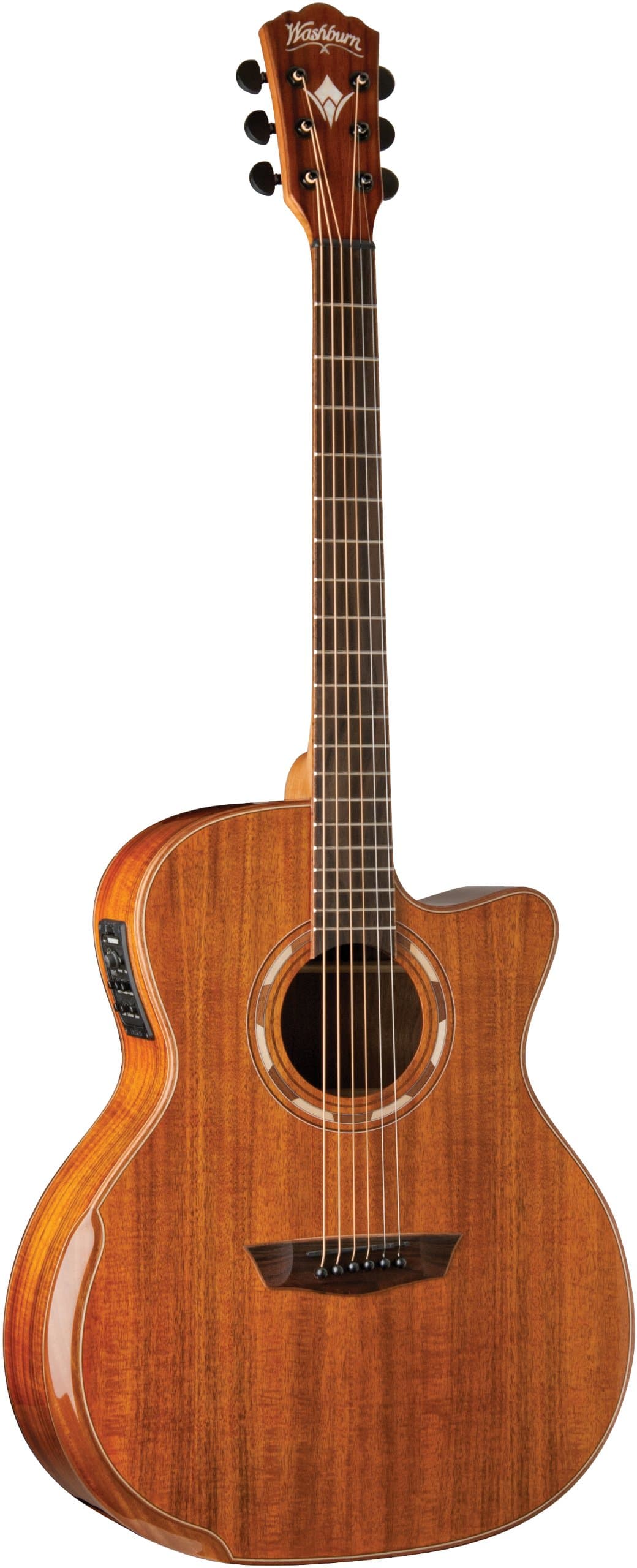 Washburn Comfort Series WCG55CE Guitarra Acústica Electroacústica, Natural, Cutaway, con Preamp y Tapa de Madera Selecta USM-WCG55SCE