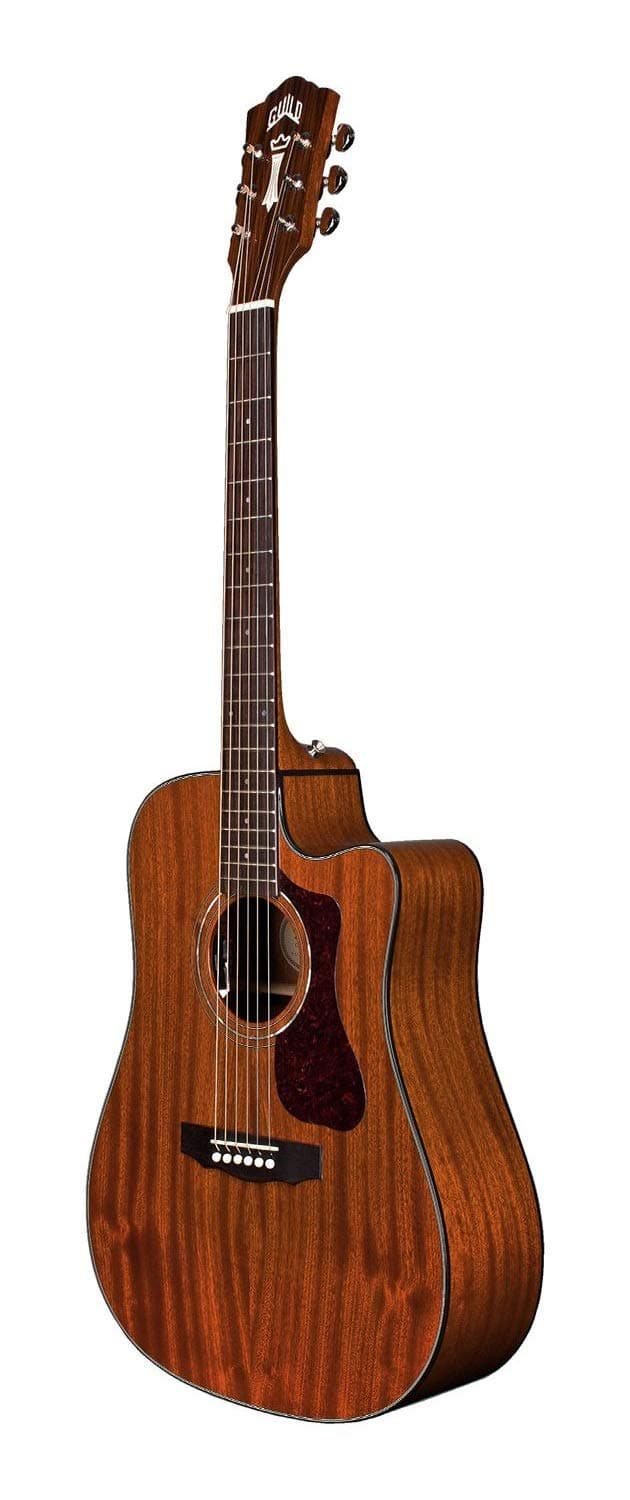 GUILD Westerly Collection D-120CE Guitarra Acústica Electroacústica, Natural Gloss, Dreadnought de Maderas Sólidas, con Funda Premium 384-0205-721
