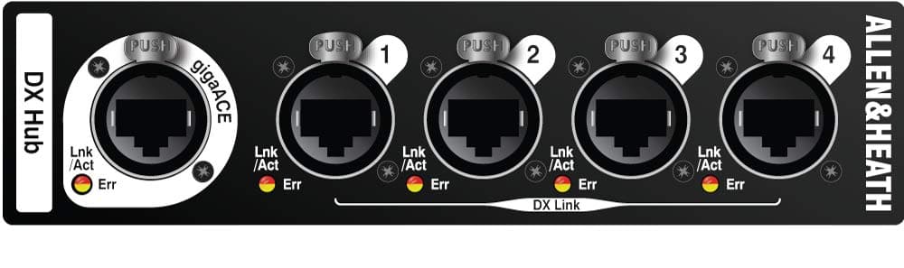 Allen & Heath DX Hub - Concentrador/DX Hub para sistemas dLive/Avantis, expansor de audio digital, switch Gigabit para audio en red, PartNumber AH-DX-HUB