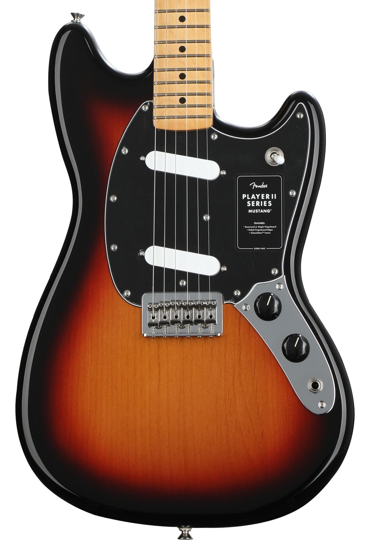 Fender Player II Mustang Maple Fingerboard 3-Color Sunburst - Guitarra Eléctrica, Diapasón de Arce, Sunburst 3 Colores 140462500