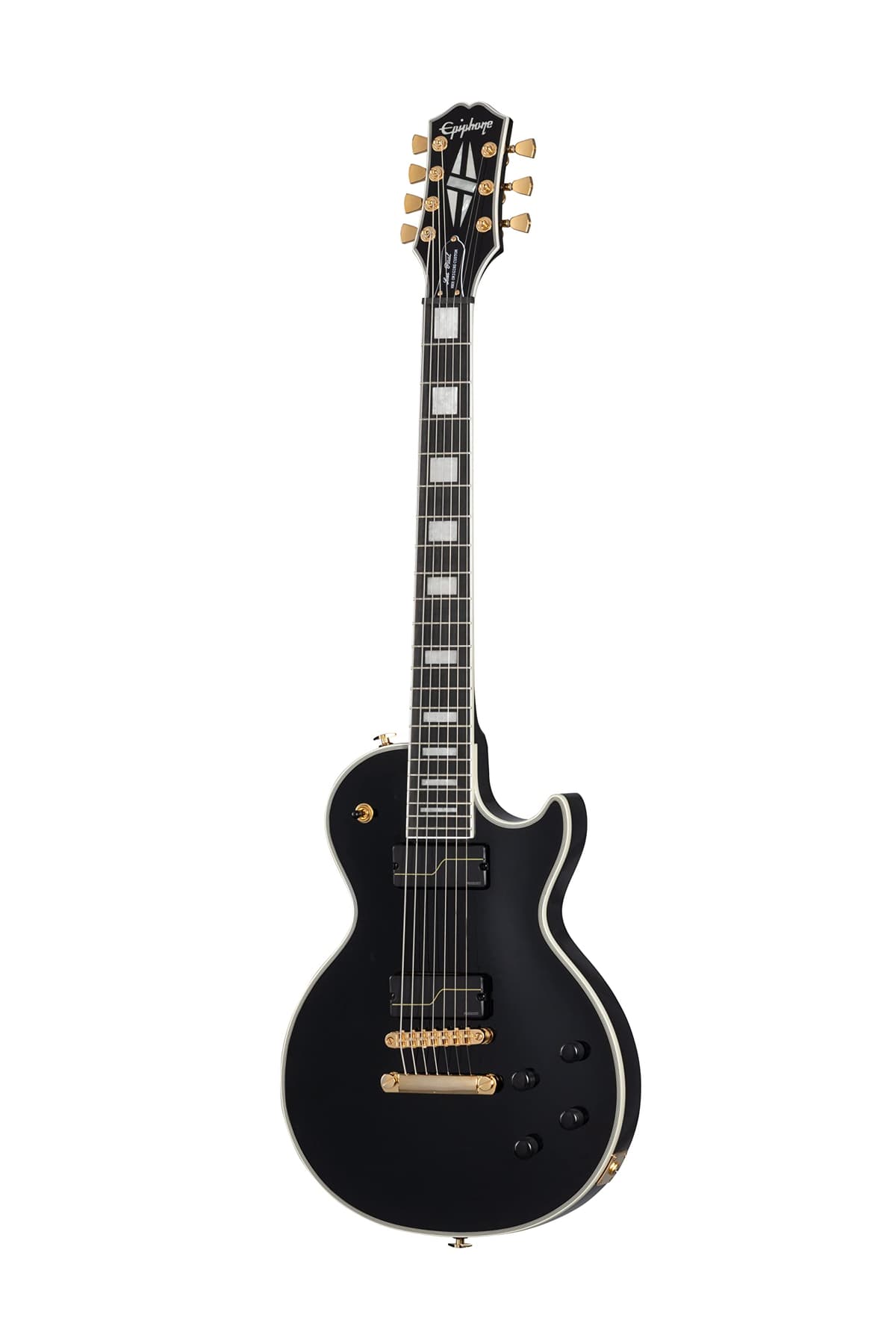 Epiphone Les Paul Matt Heafy Origins 7 Cuerdas, Ébano con Estuche, Modelo EILPCMKH7EBGH3