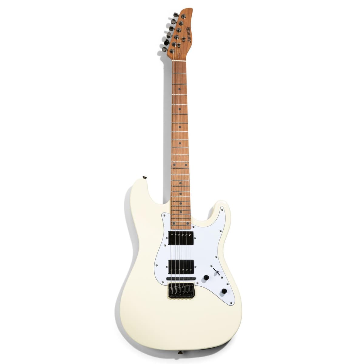 Jamstik Standard JSTMG-TEL-R Guitarra MIDI (Crema/Blanco) inalámbrica con Bluetooth y USB, compatible con DAWs y apps, sensibilidad ajustable y control MIDI completo