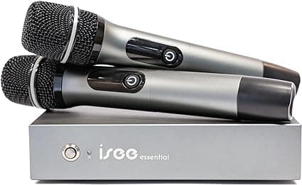 ISEE Essential KE-2 Máquina de Karaoke para Casa con 2 Micrófonos Inalámbricos, Biblioteca de 400K+ Canciones en Múltiples Idiomas (Inglés, Chino, Filipino, Coreano), 2024, para Adultos