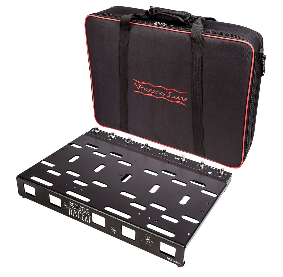 Voodoo Lab Dingbat DBMPXS pedalboard con PX-8 PLUS pedal switcher, pedalera profesional para efectos de guitarra, control true bypass y alimentación incluidos