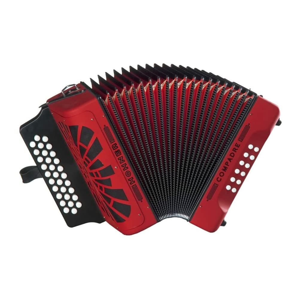Hohner Compadre COFR Acordeón FBbEb con Funda (Rojo) Gig Bag, diatónico, 31 botones, 12 bajos, ideal norteño y tex-mex