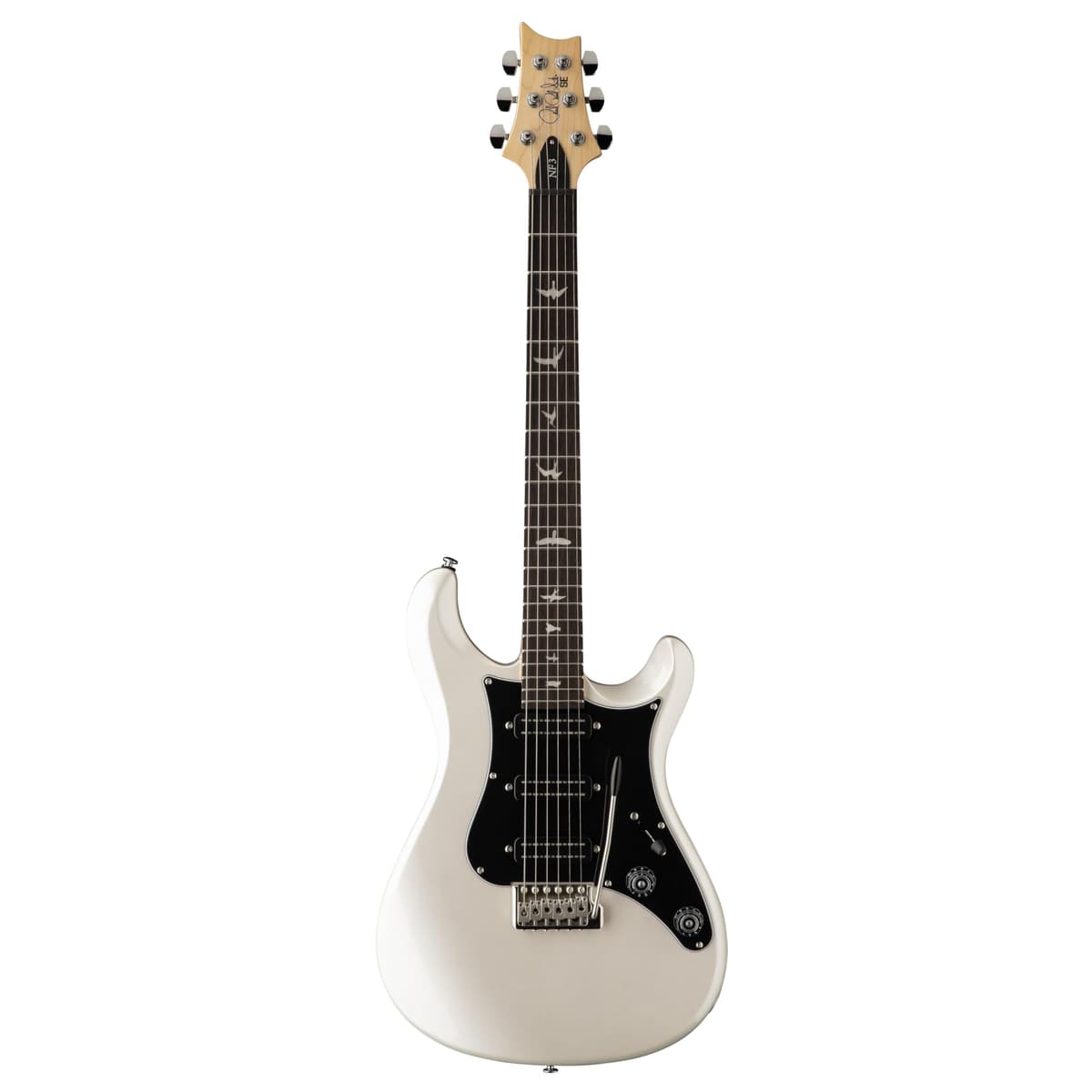 PRS SE NF3 Rosewood Fretboard Guitarra Eléctrica Blanco Perla con Funda Gig Bag 113980::WP: