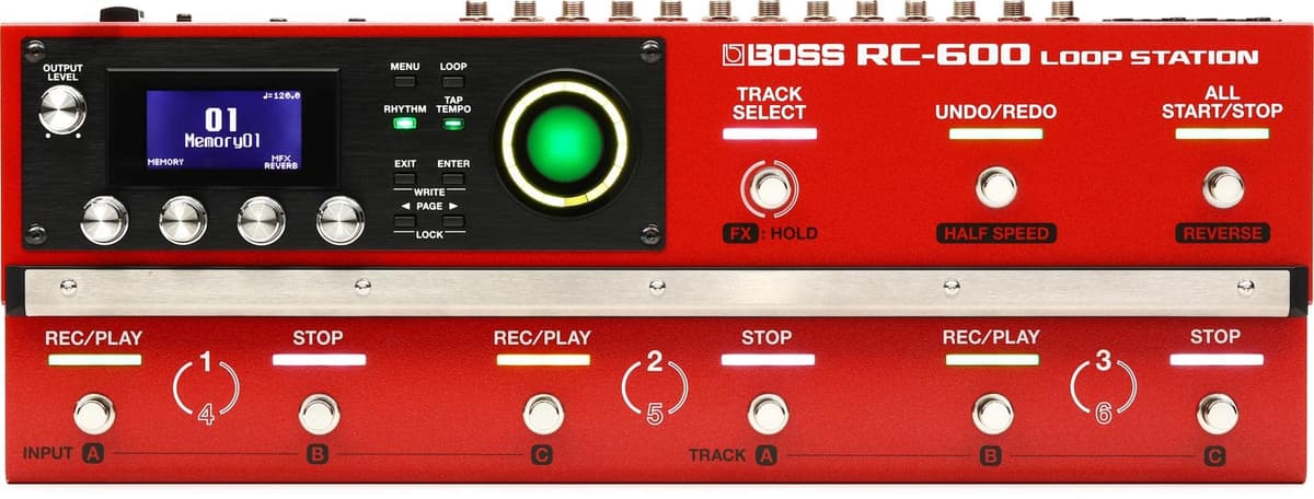 BOSS RC-600 Loop Station Pedal Looper profesional multiefectos para guitarra y voz, 6 pistas estéreo, efectos integrados y control MIDI