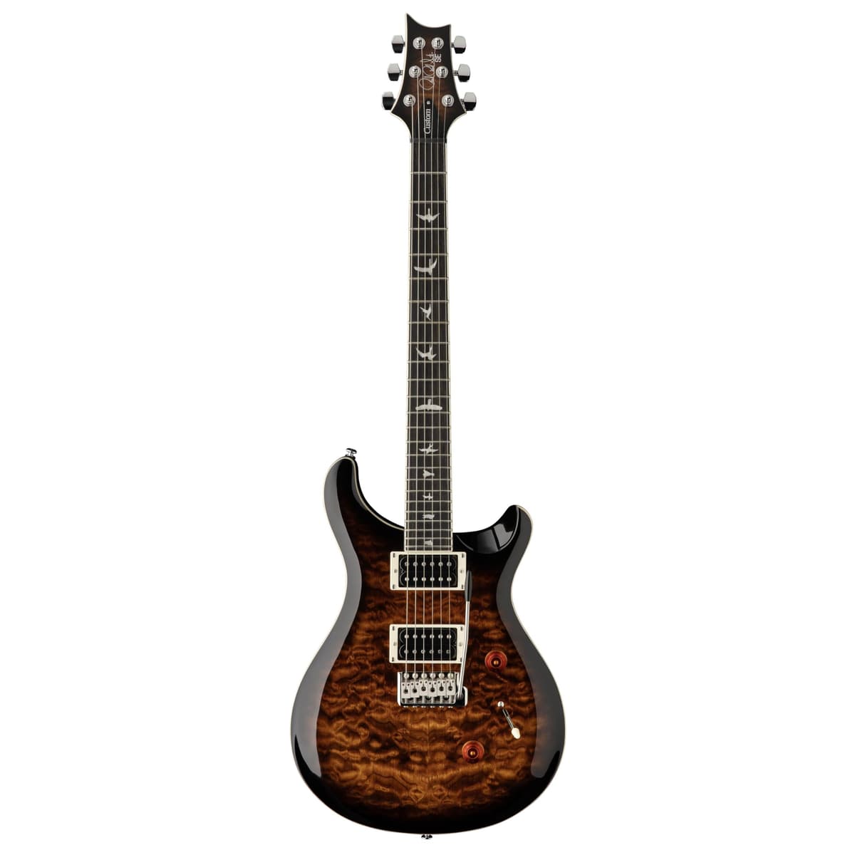 PRS SE Custom 24 Quilt 6 cuerdas Guitarra Eléctrica Black Gold Sunburst con funda, diestro (107876::BG:)