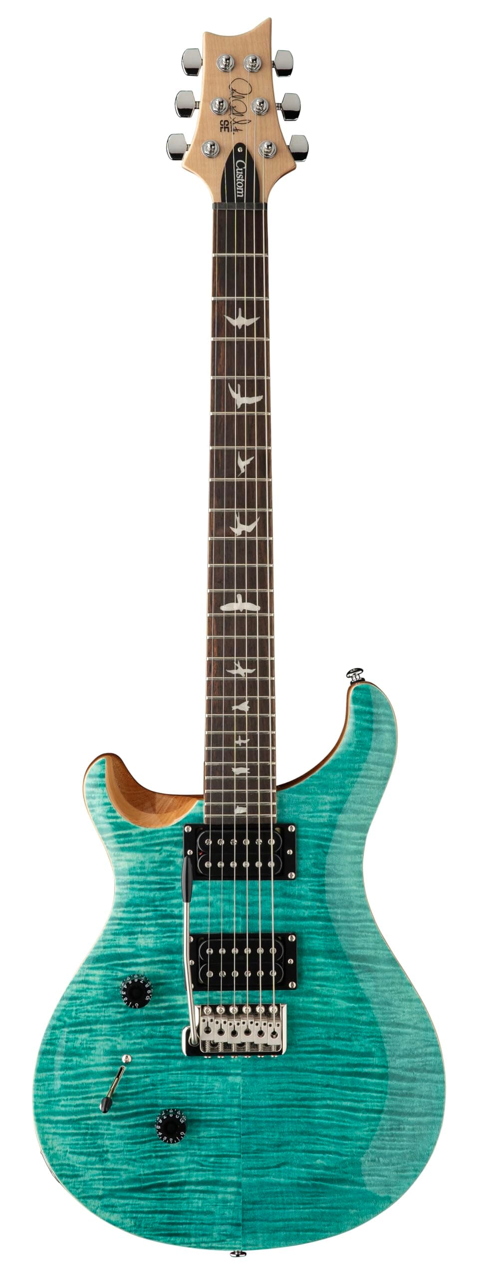PRS SE Custom 6 Lefty Guitarra Eléctrica Zurda, Turquoise con Funda, 6 Cuerdas, Color Turquesa (111440::TU:)