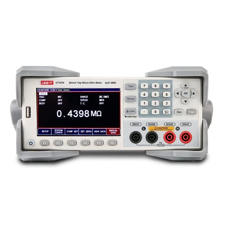 UNI-T UT3510 Series UT3516 Micro Ohmímetro, Handler, RS232, USB Device, USB Host, pantalla TFT LCD 4.3", 1 μΩ-2 MΩ, 1/2 2U