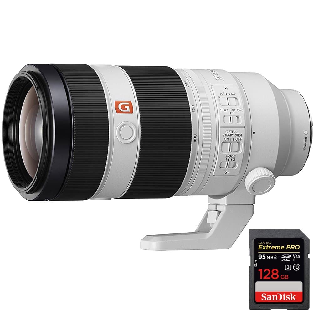 Sony G Master SEL100400GM lente FE 100-400mm f/4.5-5.6 OSS Full Frame E-Mount + memoria Sandisk Extreme PRO SDXC 128GB UHS-I