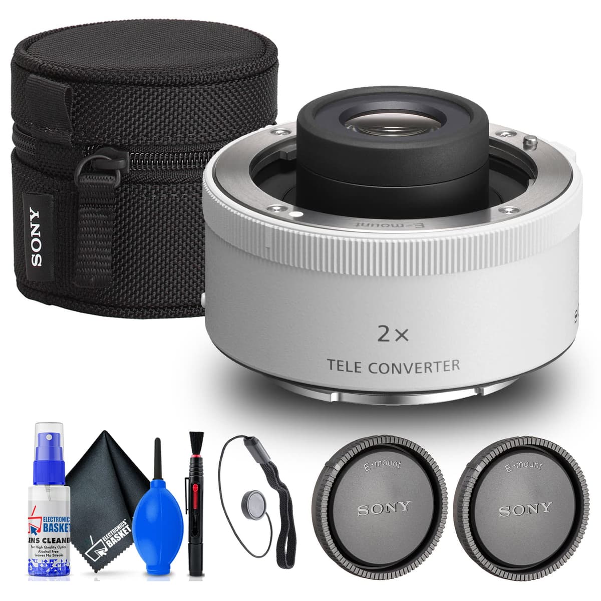 Sony FE SEL20TC Teleconverter 2.0x - Teleconvertidor 2x para lentes FE, aumenta alcance, compatibilidad Sony E - Incluye Cap Keeper y Kit de Limpieza