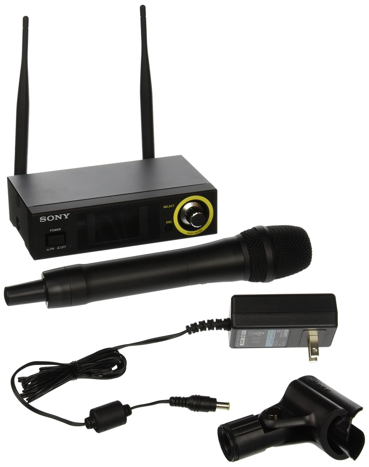 Sony DWZ DWZM70 Micrófono Inalámbrico Digital para Voz y Conferencias, Set Vocal con Receptor, Color Negro