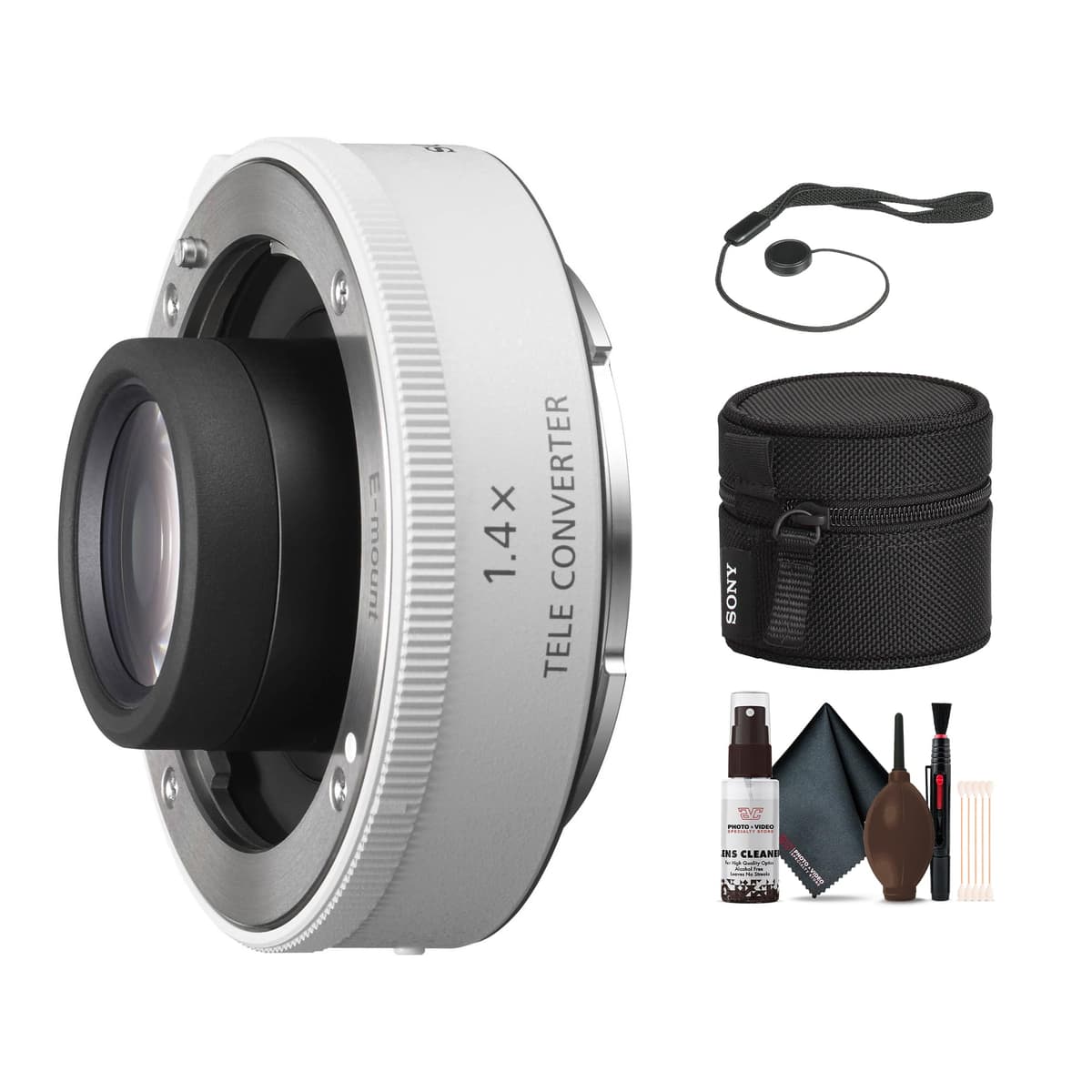 Sony FE SEL14TC Teleconverter 1.4x - Convertidor para lentes FE, incluye tapa con cordón y kit de limpieza