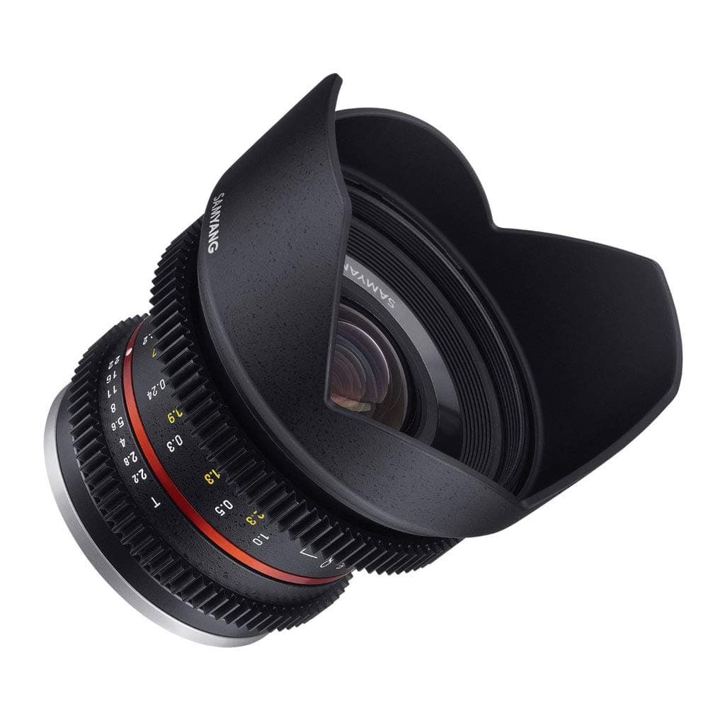 Samyang VDSLR 7791 Lente Cine MF 12mm T2.2 para Fuji X, Enfoque Manual, Montura X, Gran Angular