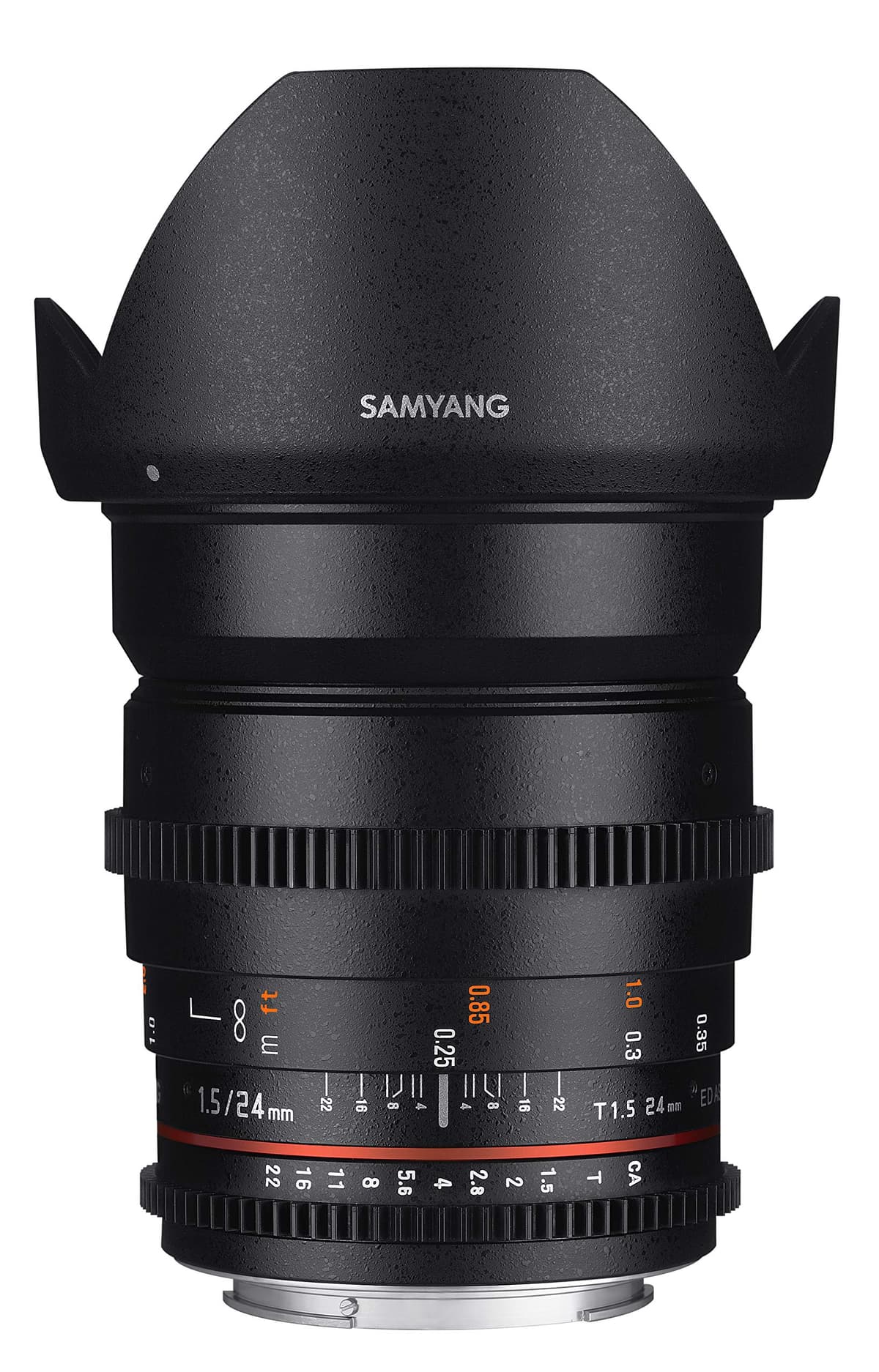 Samyang Cine SYCV24M-NEX Lente Gran Angular 24mm T1.5 para Sony NEX | Montura E | Enfoque Manual | Video Profesional