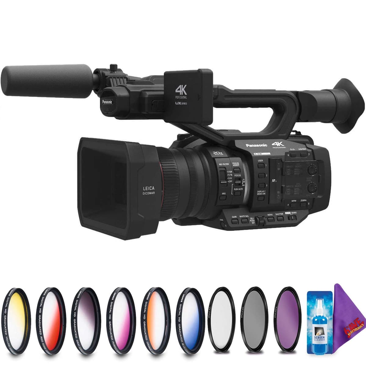 Panasonic AG-UX180 Videocámara Profesional 4K Premium + Kit de Filtros Creativos (Reacondicionada)
