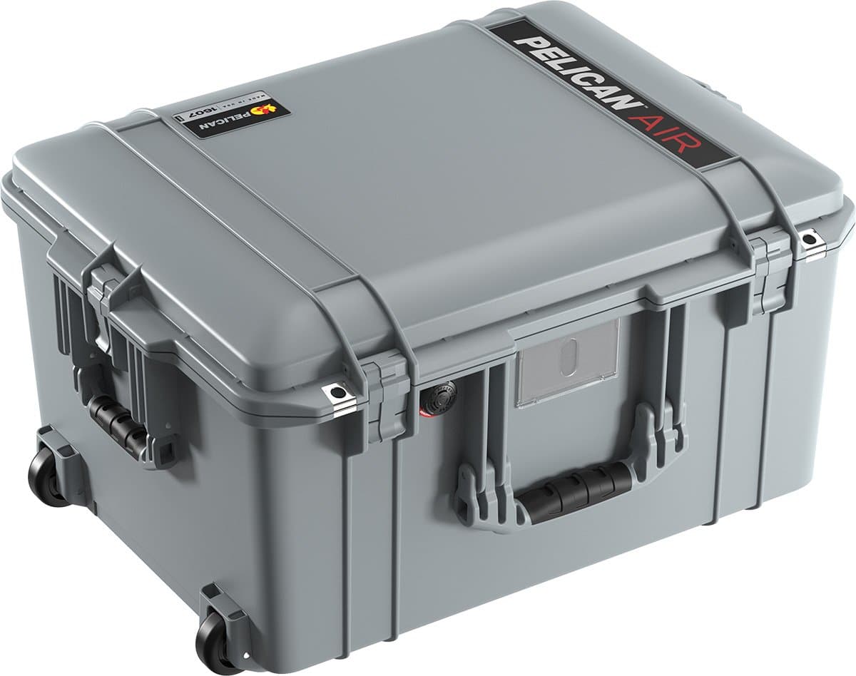 Pelican Air 1607 maleta rígida con espuma, impermeable y resistente a golpes, color plata 016070-0000-180