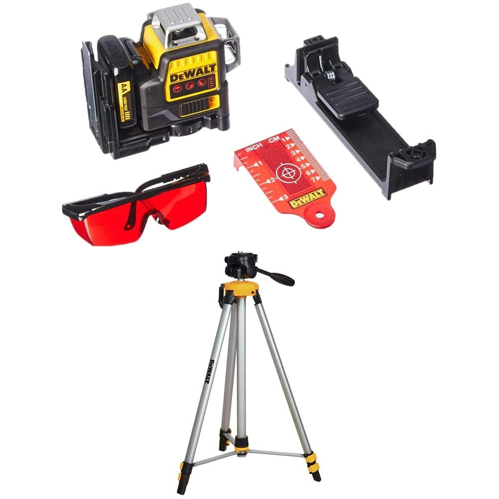 DEWALT DW089LR 12V Nivel Láser 3x360 Haz Rojo con Batería y Trípode DW0881T