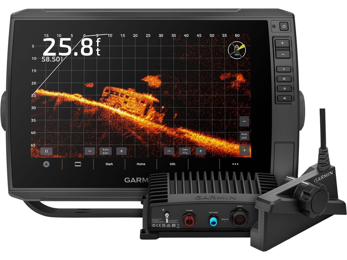 Garmin ECHOMAP Ultra 2 106sv paquete LiveScope Plus, GPS plotter y sonda CHIRP con ClearVü y SideVü, pantalla táctil 10" 010-02880-10
