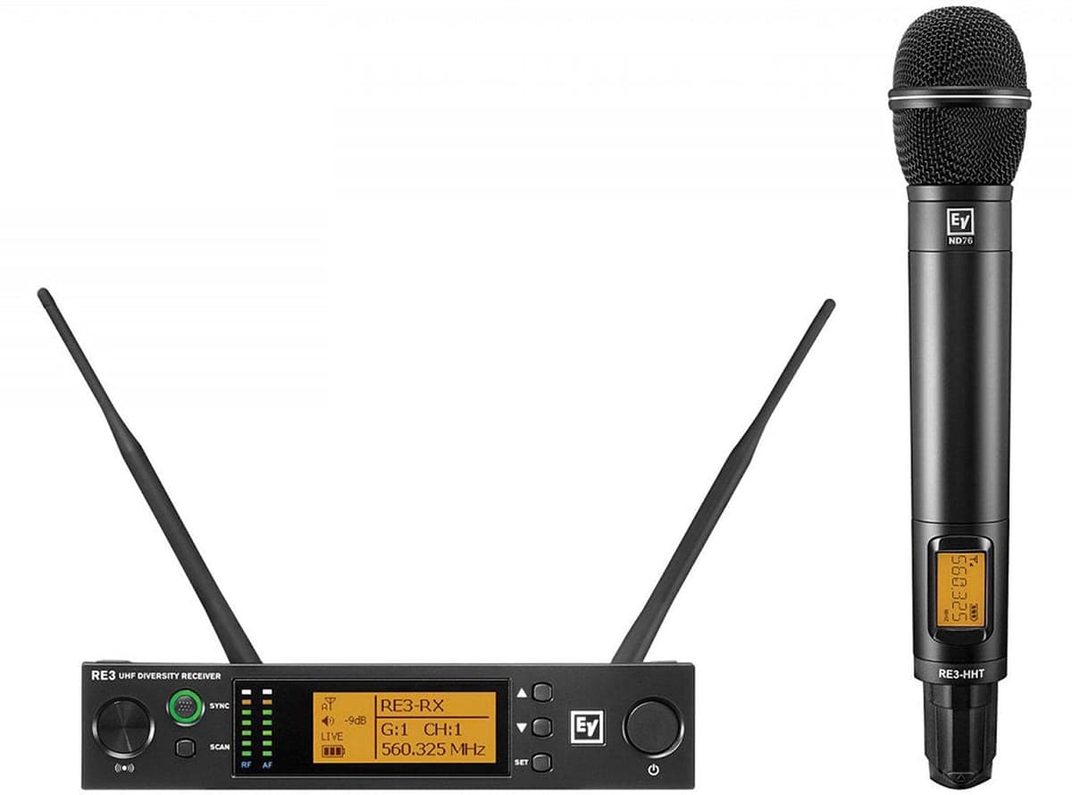 Electro-Voice RE3-ND76-5L micrófono inalámbrico de mano UHF, sistema con cápsula ND76 cardioide dinámico, banda 5L