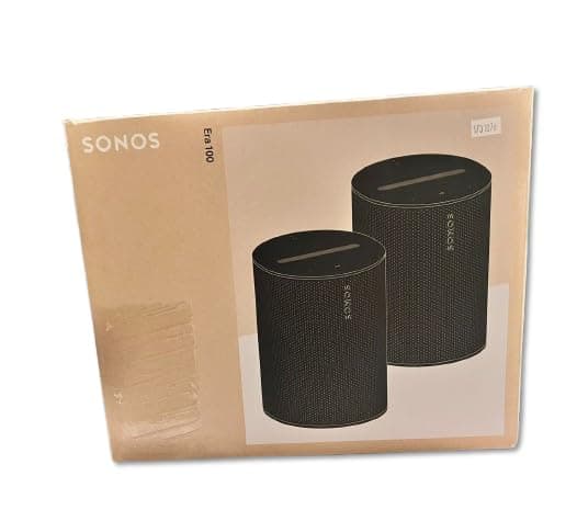 Sonos Era 100 B2E10US1BKHB Altavoz inteligente inalámbrico con Alexa, paquete de 2, negro