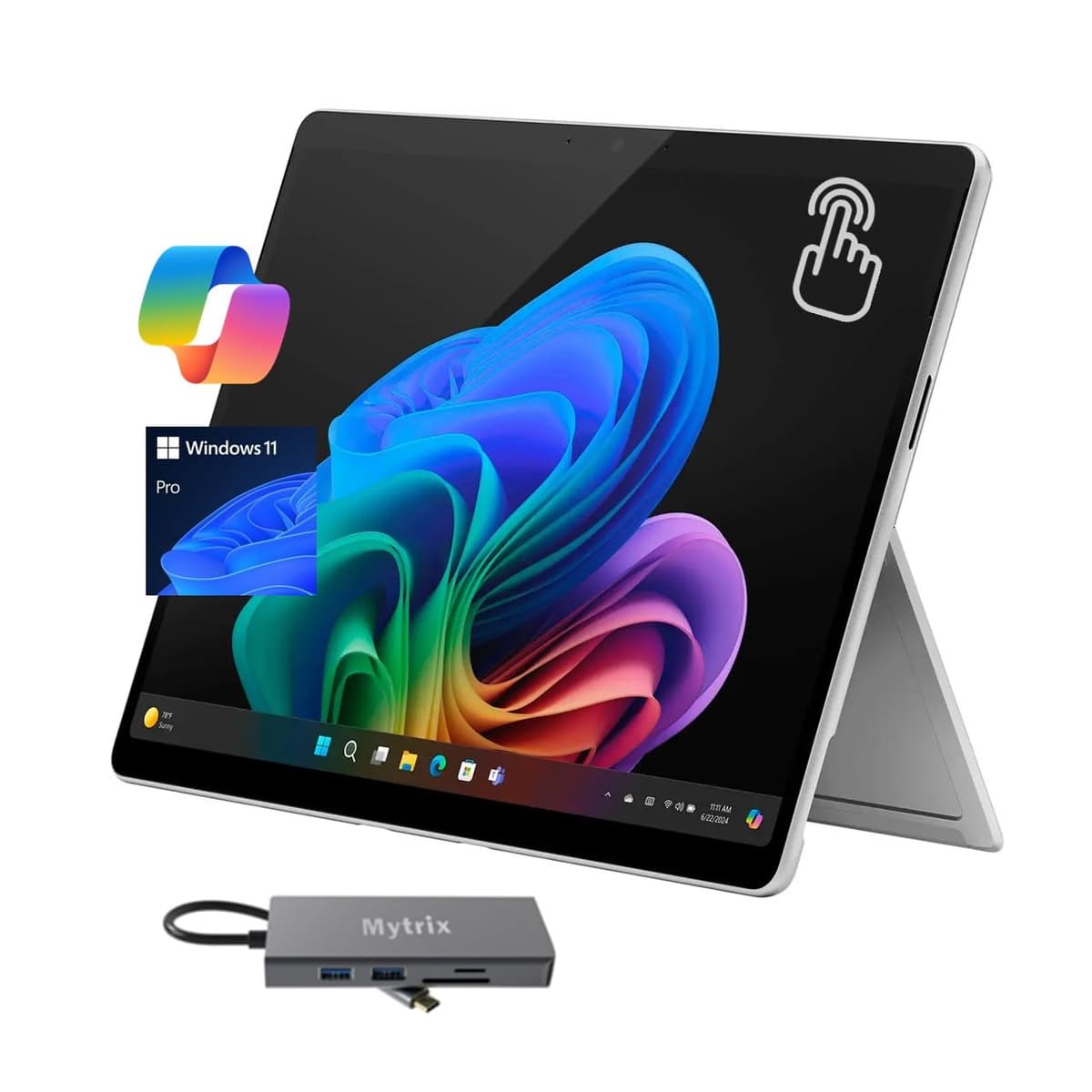 Microsoft Surface Pro 10 ZHX 13" 2880x1920 120Hz Tablet AI Empresa Snapdragon X Plus 10 núcleos Copilot 16GB 2TB 2xUSB-C Hub USB-C Win 11 Pro Platino