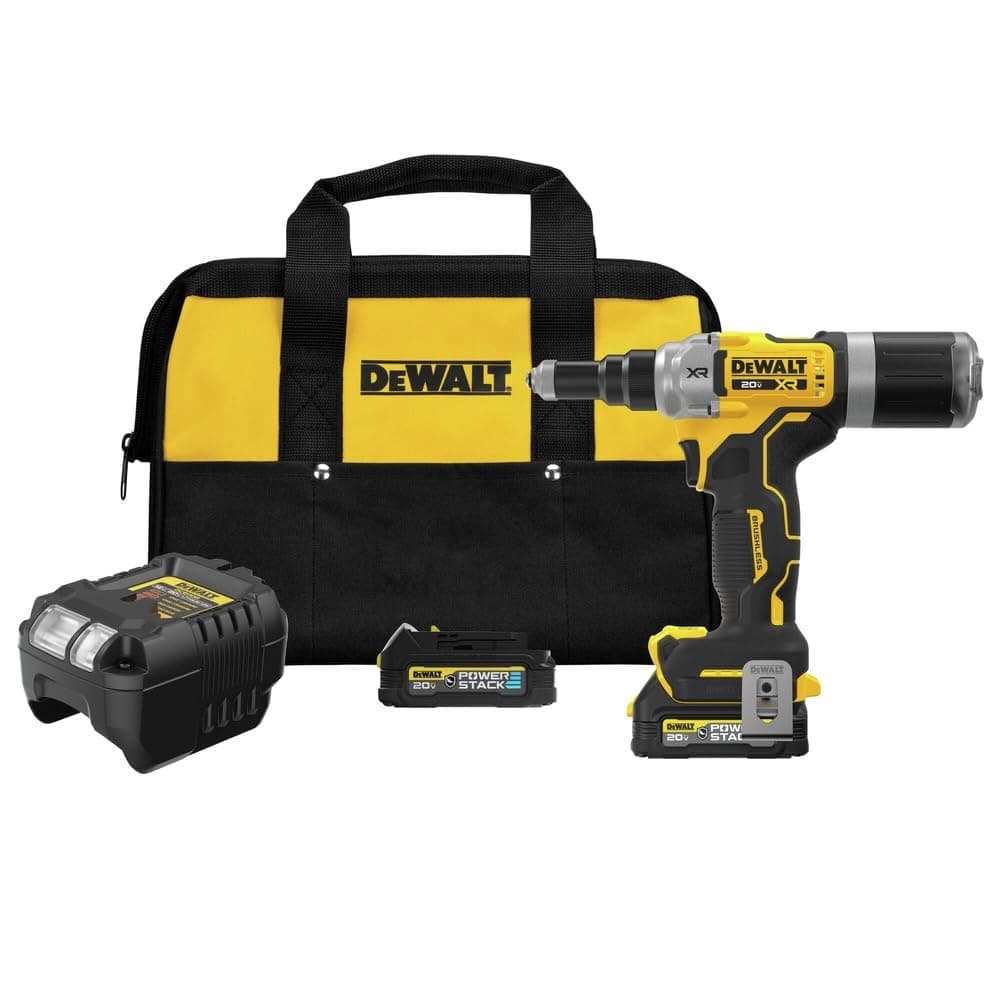 DEWALT 20V MAX XR DCF414GE2 Remachadora Inalámbrica 1/4", batería y cargador incluidos