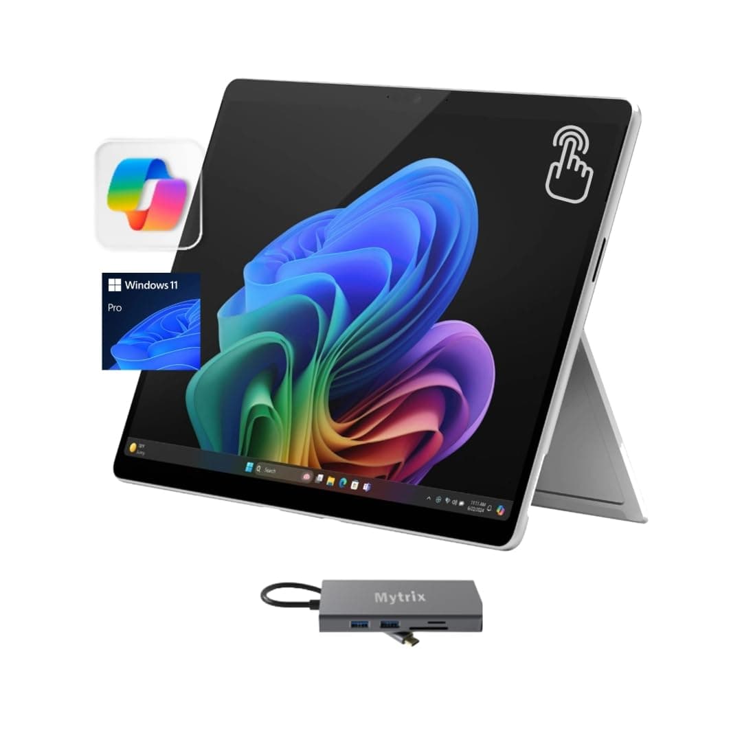 Microsoft Surface Pro 11 Copilot+ Tablet 13" 120Hz 2.8K Pantalla Táctil, Snapdragon X Plus 10 núcleos NPU IA, 16GB RAM, 512GB SSD, WiFi 7, Win 11 Pro