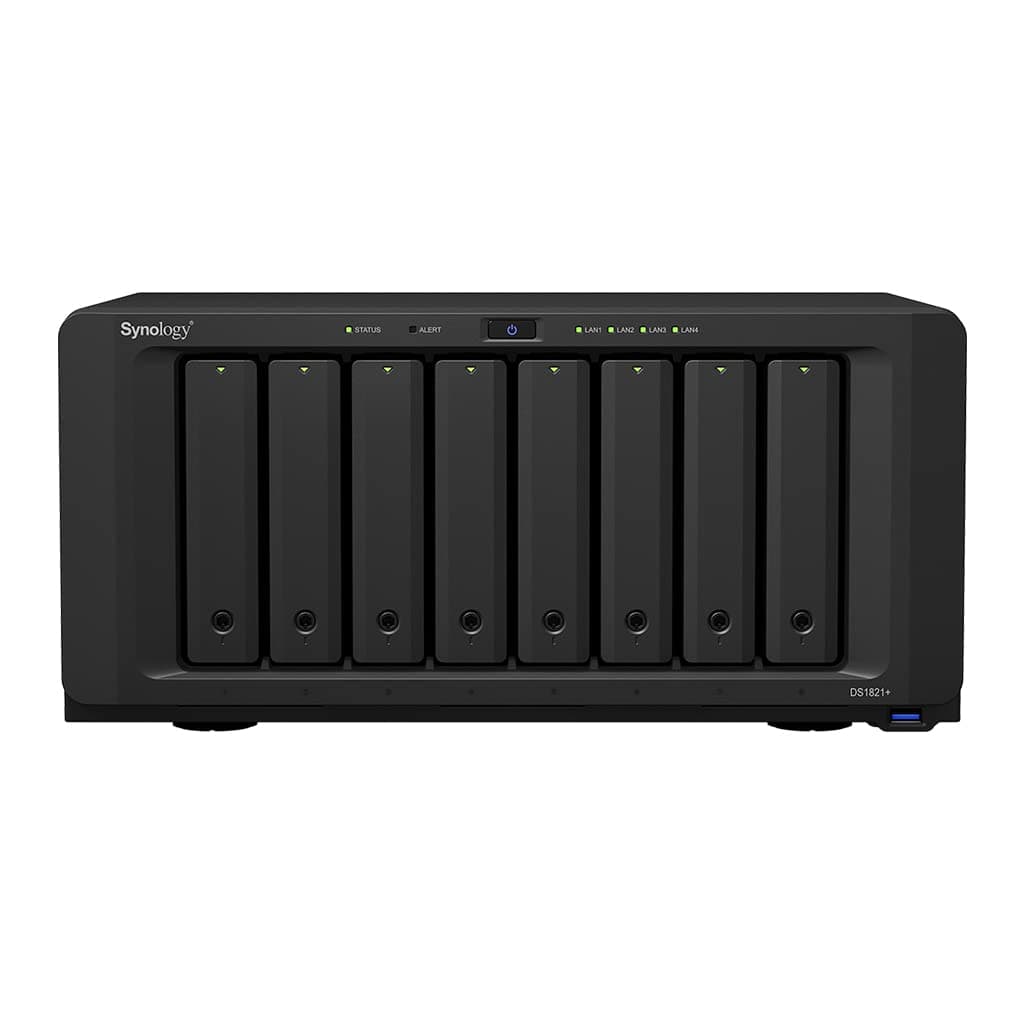 Synology DiskStation DS1821+ NAS 8 bahías Ryzen V1500B 4GB DDR4 ECC 4x1GbE kit 64TB (8x8TB WD Red Plus)