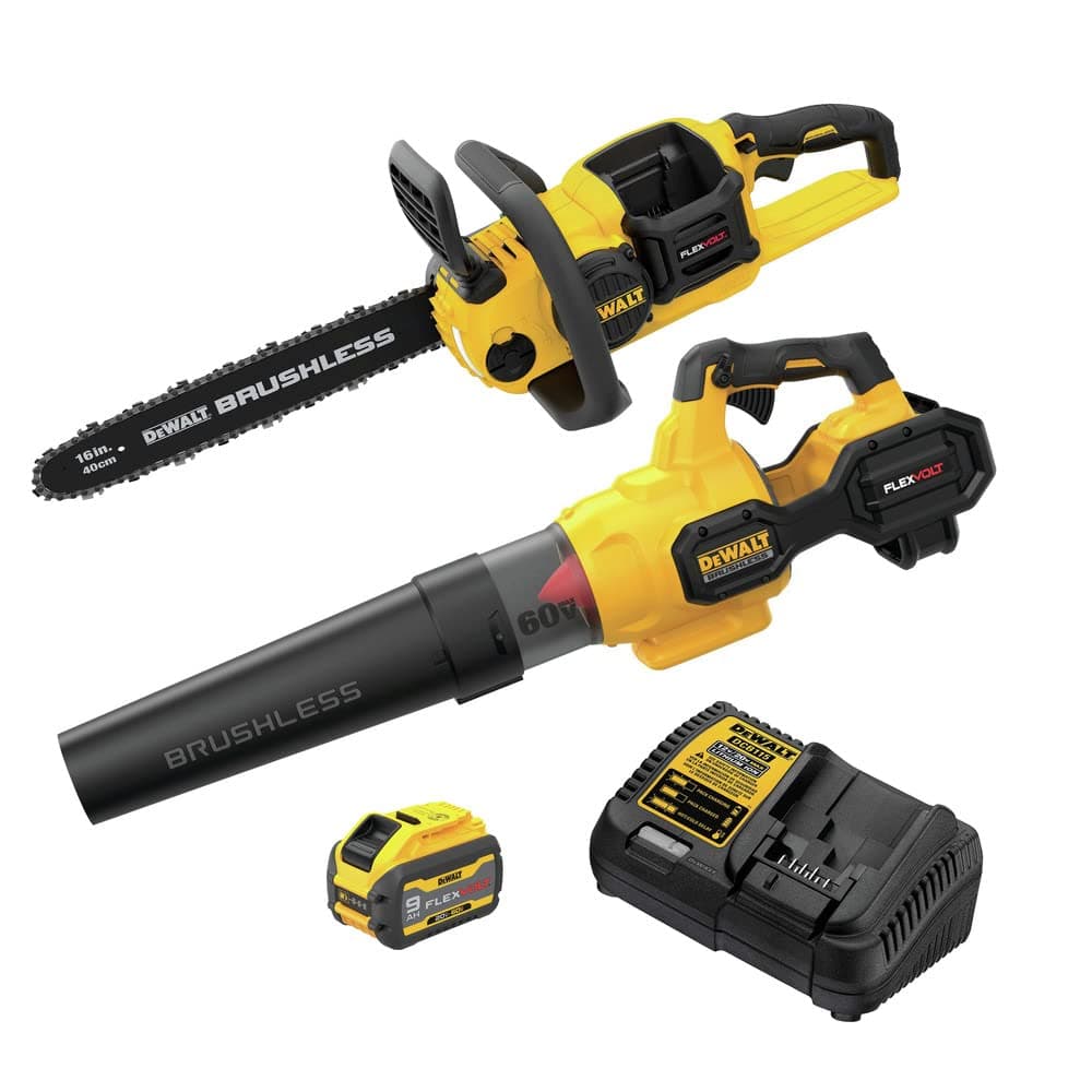 DEWALT FLEXVOLT 60V MAX DCBL772X1-DCCS670B-BNDL Soplador y Motosierra Kit Combo, Brushless, Batería 3Ah, Inalámbricos