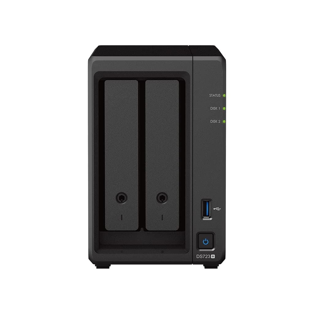 Synology DiskStation DS723+ NAS 2 bahías AMD Ryzen R1600 4 hilos 2GB RAM 2x 1GbE LAN Bundle 12TB con 2x6TB Seagate IronWolf